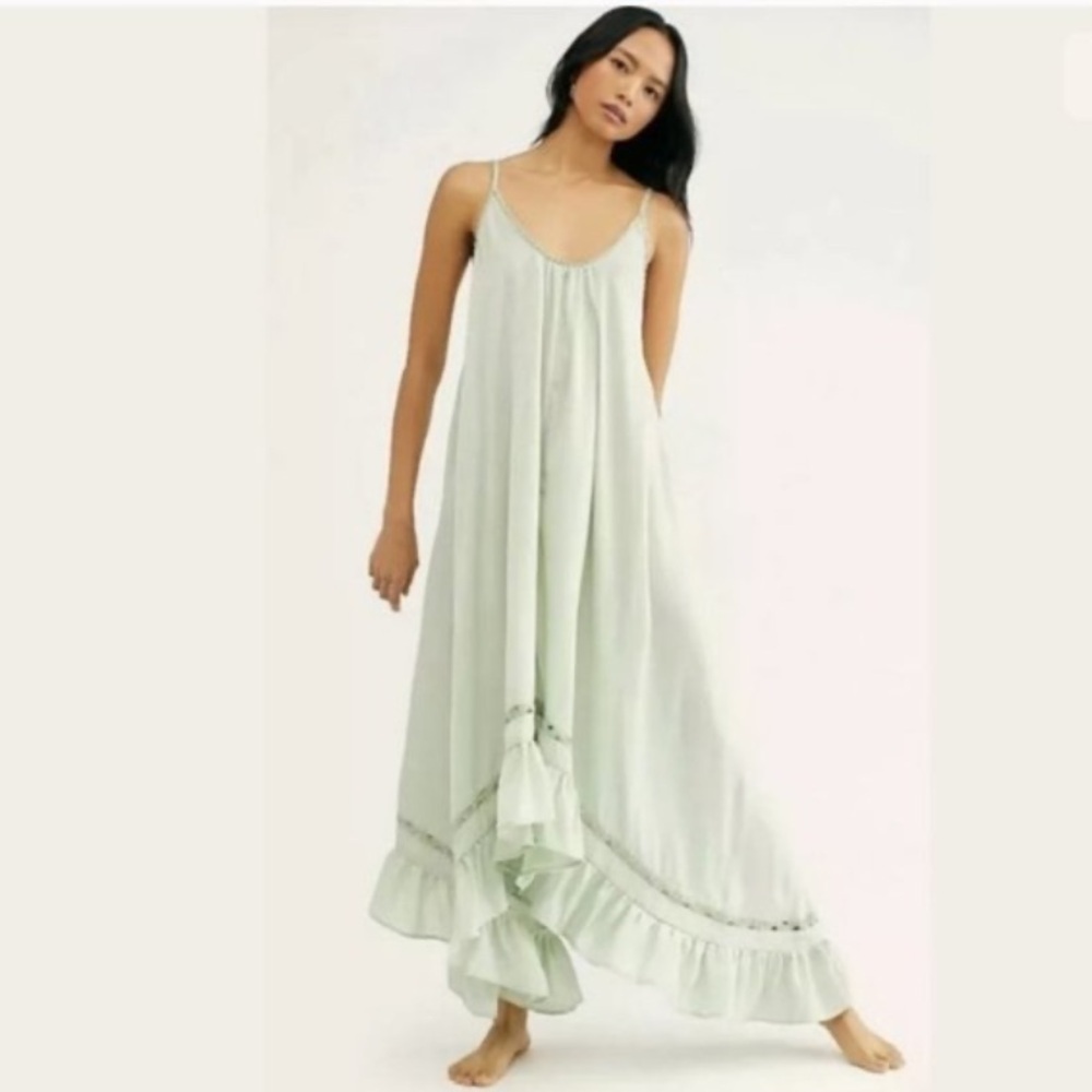 NWT Free People Amor Amor Maxi Slip Dress Dusty Sage Size Small